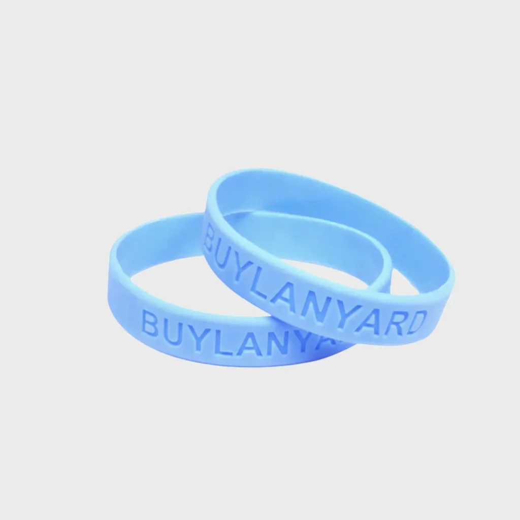 Debossed silicone wristband